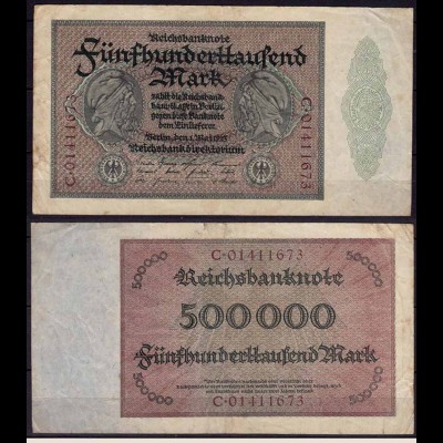 Reichsbanknote 5000 fünftausend Mark 1923 Rosenberg 87b - FZ: C - Erh.3 (ca818