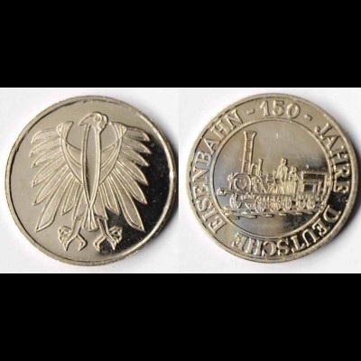 Medaille 150 Jahre Deutsche Eisenbahn (r355
