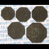 Hamm Westfalen 1 - 50 Pfennig 1917 Zinn Satz (5) Notgeld/Kriegsgeld (p805