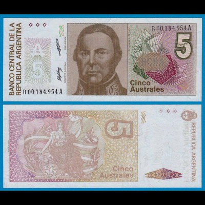 Argentinien - Argentina 5 Australes UNC 1986 Pick 324 REPACEMENT (18670