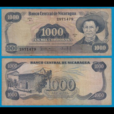 NICARAGUA 1000 CORDOBA 1979 Pick 139 GE/F Serie E (18688