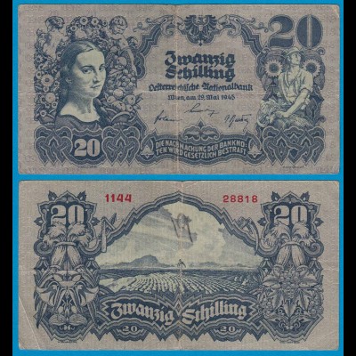 Österreich - Austria - 20 Schilling Banknote 1945 VF- Pick 116 (18792
