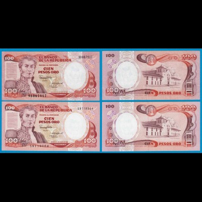 Kolumbien - Colombia 100 Pesos 1986 enge + weite Ziffer UNC Pick 426 (18836