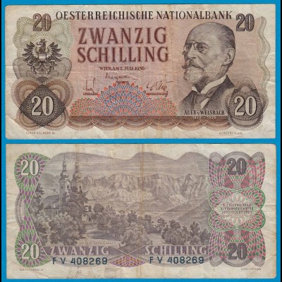 Österreich - Austria 20 Schilling Banknote 1956 F/VF Pick 136a (18866