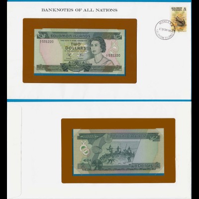 Banknotes of All Nations - Solomon Islands 2 Dollars 1977 Pick 5 UNC