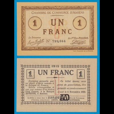 Frankreich - France 1 Franc Notgeld 1915 D´AMIENS UNC (18913