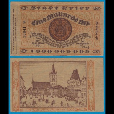 Trier - Notgeld 1-Milliarde Mark 1923 5-stellig star VF Serie A (18969