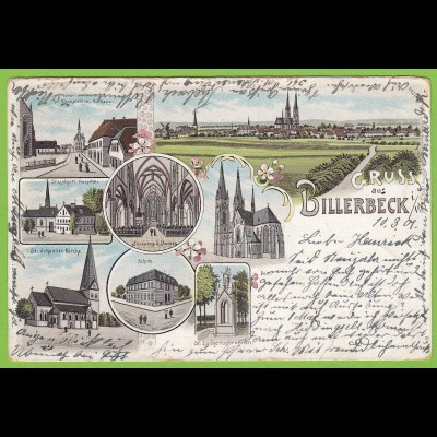 AK Litho Billerbeck 1901 bei Coesfeld Nottuln nach Münster (19487