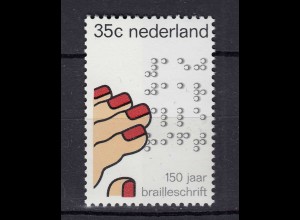 Niederlande Mi. 1057 postfrisch 150 J. Braille-Blindenschrift 1975 (80109