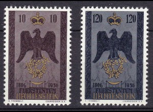 Liechtenstein Mi. 346-347 postfrisch souveränes Fürstentum 1956 (11305