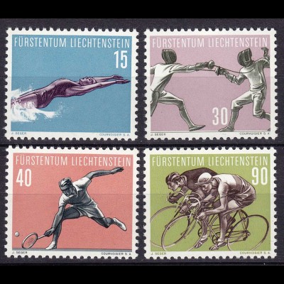 Liechtenstein Mi. 365-368 postfrisch Sport aus 1958 (11309