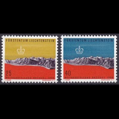 Liechtenstein Mi. 369-370 postfrisch Weltausstellung 1958 (11310