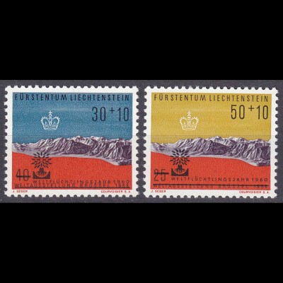 Liechtenstein Mi. 389-390 postfrisch Weltflüchtlingsjahr 1960 (11317