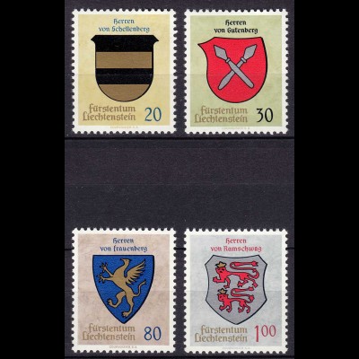 Liechtenstein Mi. 450-453 postfrisch Wappen 1965 (11328