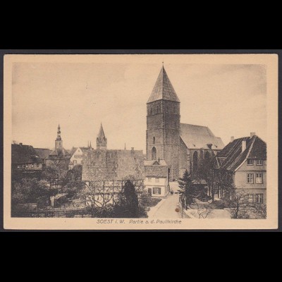 AK Soest Strassenansicht und Paulikirche (16969