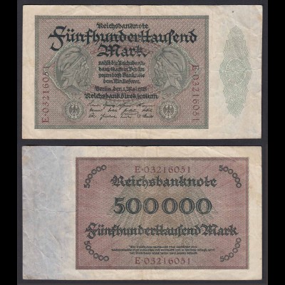 Reichsbanknote - 500000 500.000 Mark 1923 Ros. 87b F/VF Pick 88a (19659