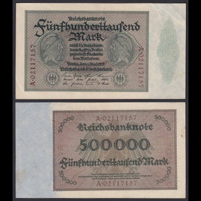 Reichsbanknote - 500000 500.000 Mark 1923 Ros. 87b gutes Pick 88a VF (19664