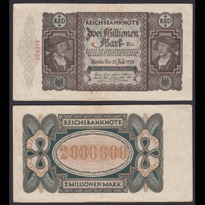 Reichsbanknote - 2 Millionen Mark 1923 Ros. 89a VF (19689