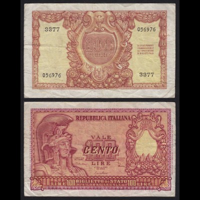 Italien - Italy 100 Lire Banknote 1951 VF Pick 92 (19976