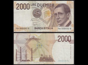 ITALIEN - ITALY 2000 2.000 Lire Banknote 1990 VF Pick 115 (20170