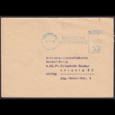 Dienstbrief Deutsche Notenbank Leipzig 1955 Ortsbriefumschlag (20477