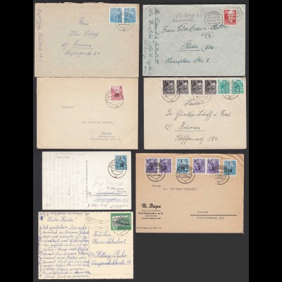 DDR - 7 Stück Briefe/Karten 50er Jahre (20780