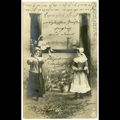 AK altes Foto Mädchen Buchstaben-Karte H 1903 (3008