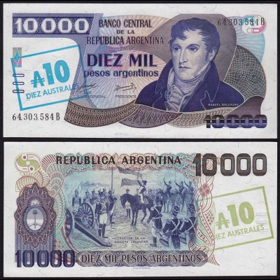 Argentinien - Argentina 10 Australes Banknote 1985 UNC Pick 322c (15340