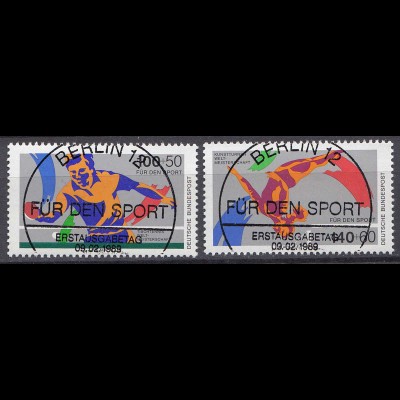 Bund BRD 1408-09 Sport 1989 ESST Vollstempel Luxus Tischtennis + Turnen