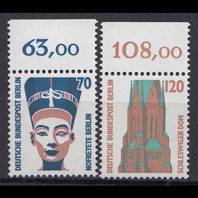 Berlin 1988 Mi. 814-15 ** Sehenswürdigkeiten Oberrand LUXUS (20851