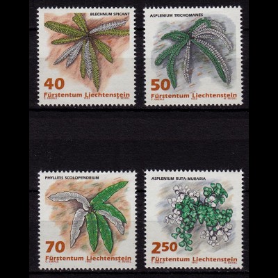 Liechtenstein Farne Botanik 1992 Mi. 1045-48 ** unter Postpreis (c050