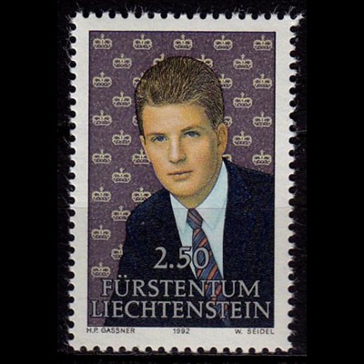 Liechtenstein Erbprinz Alois 1992 Mi.1053 ** unter Postpreis (c053