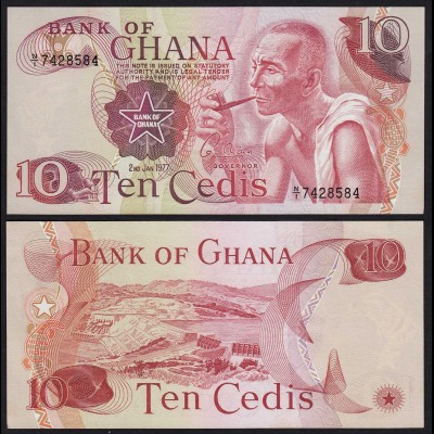 Ghana - 10 Cedis Banknote 1977 Pick 16e UNC (1) (21311