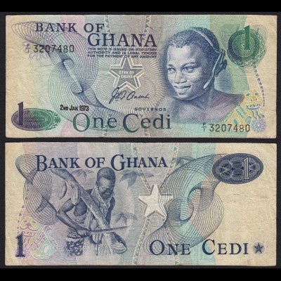 Ghana - 1 Cedis Banknote 1973 Pick 13a VF (3) (21318