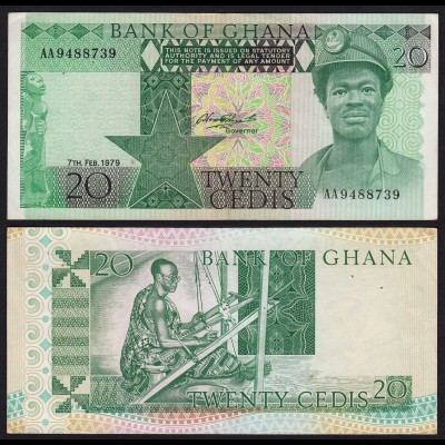 Ghana - 20 Cedis Banknote 1979 Pick 21a aUNC (1-) (21331