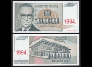 Jugoslawien - Yugoslavia 10000000 10-Millionen Dinara 1994 Pick 144a UNC