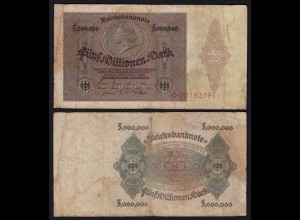 Ro 88 5-Million Mark Banknoten 1923 VG (5) Pick 90 Serie C (21364