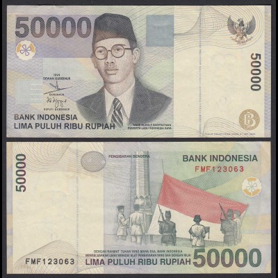 Indonesien - Indonesia 50000 50.000 Rupiah 1999/2002 Pick 139b XF (2) (21487