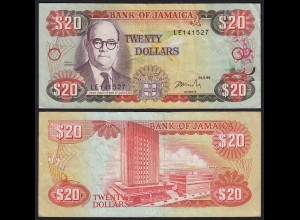 JAMAIKA - JAMAICA 20 Dollars Banknote 1996 Pick 72f VF (3) (21504