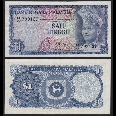 Malaysia 1 Ringgit Banknote 1967/72 Pick 1a XF (2) (21540