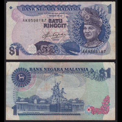 Malaysia 1 Ringgit Banknote ND (1981/83) Pick 19A F (4) (21560