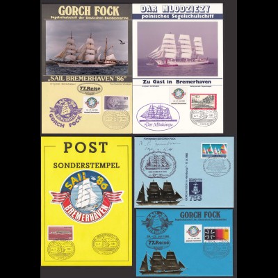 Segler Segelschiffe 5 Stück Sonderkarten/Briefe Gelegenheit (21629