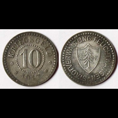 Feuchtwangen 10 Pfennig 1917 Z Funck 129.2 Notgeld / Kriegsgeld (r1016