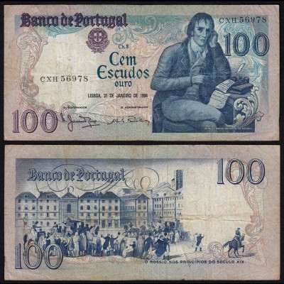 Portugal - 100 Escudos Banknote 1984 - Pick 178c fast VF (3-) (21816