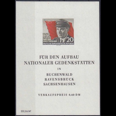 DDR Block 14 ** Ernst Thälmann 1956 postfrisch MNH (4660