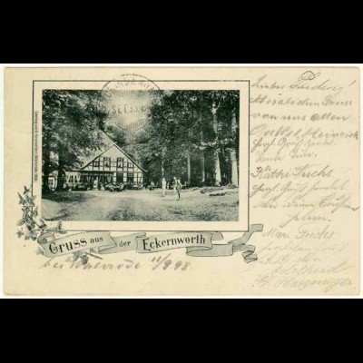 AK Eckernworth Waldsrode 1898 Jugendstil Gasthaus (2244
