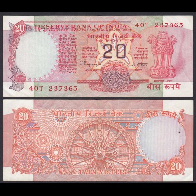 Indien - India - 20 RUPEES Banknote - Pick 82i XF (2) Letter B (21845
