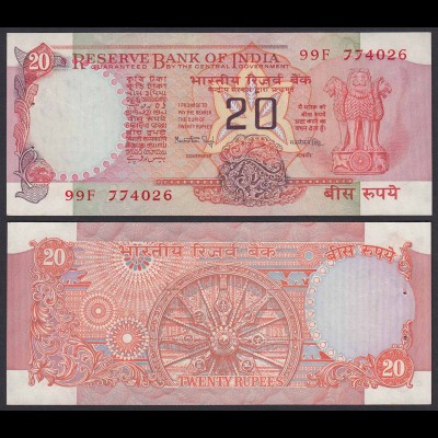 Indien - India - 20 RUPEES Banknote - Pick 82f aUNC (1-) Letter A (21854