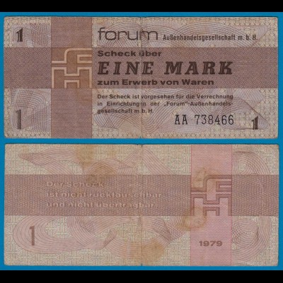 DDR Forumscheck 1 Mark 1979 Ros. 368a F/VF (3/4) (20988