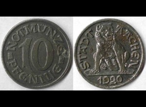 Aachen Germany 10 Pfennig Notgeld/Emergency Money 1920 Iron (4107